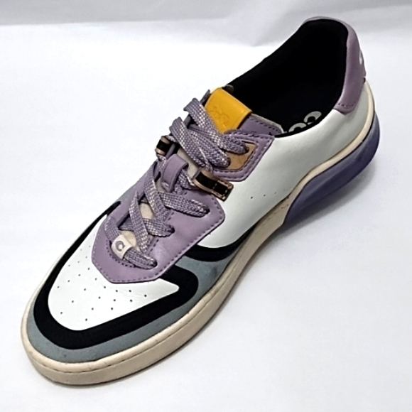 Coach women's citysole Court Sneakers Shoes Lace Up Light/C Blue Lilac Purple - Picture 3 of 13
